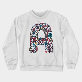 Tropical Letter A Crewneck Sweatshirt